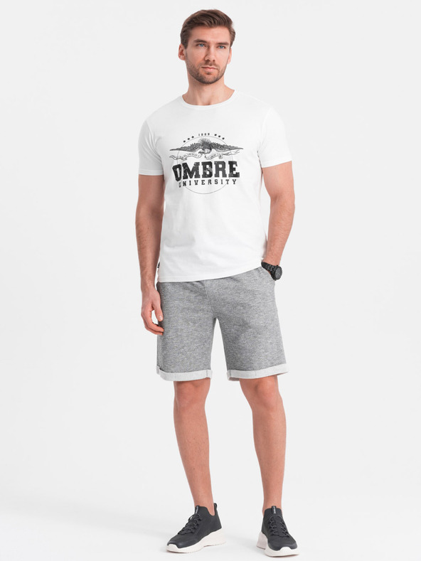 Ombre Clothing Graue gestromte Herren-Shorts Ombre Clothing