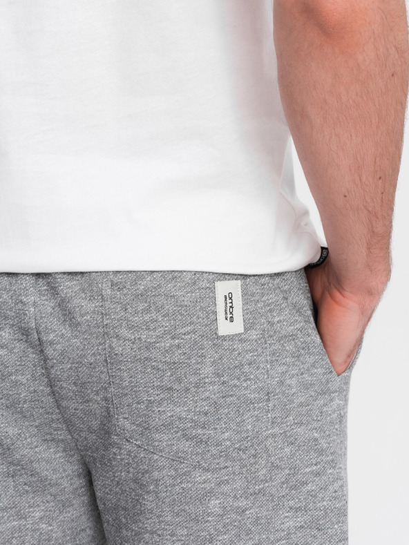 Ombre Clothing Graue gestromte Herren-Shorts Ombre Clothing