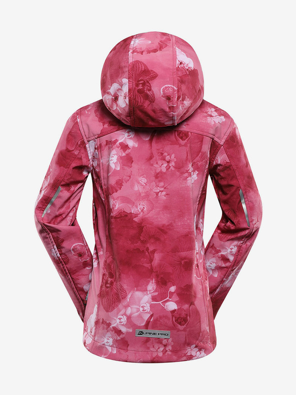 ALPINE PRO Rote gemusterte Kinder-Softshell-Jacke ALPINE PRO HOORO