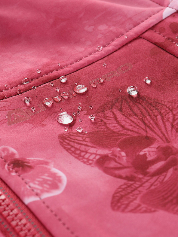 ALPINE PRO Rote gemusterte Kinder-Softshell-Jacke ALPINE PRO HOORO