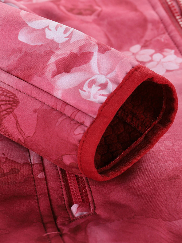 ALPINE PRO Rote gemusterte Kinder-Softshell-Jacke ALPINE PRO HOORO