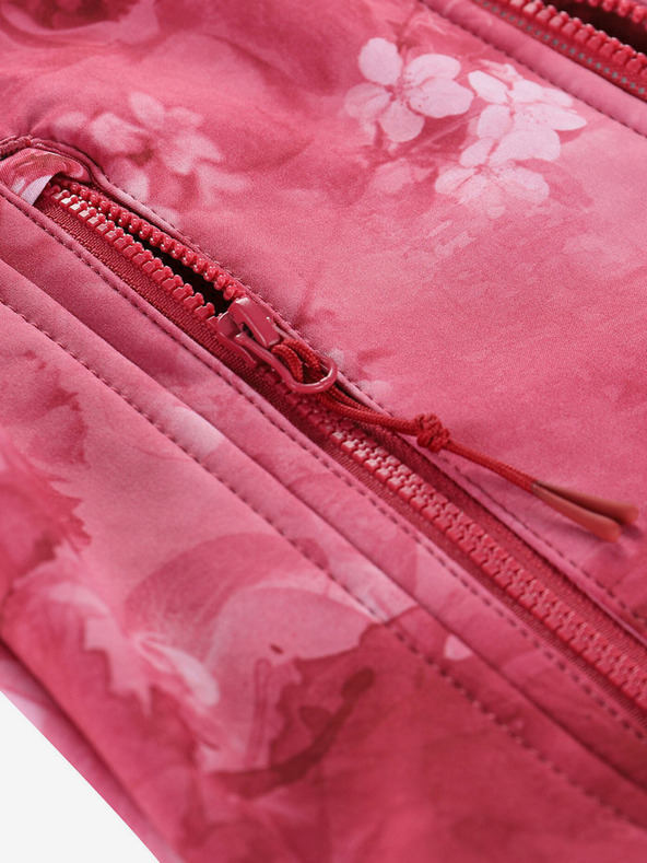 ALPINE PRO Rote gemusterte Kinder-Softshell-Jacke ALPINE PRO HOORO