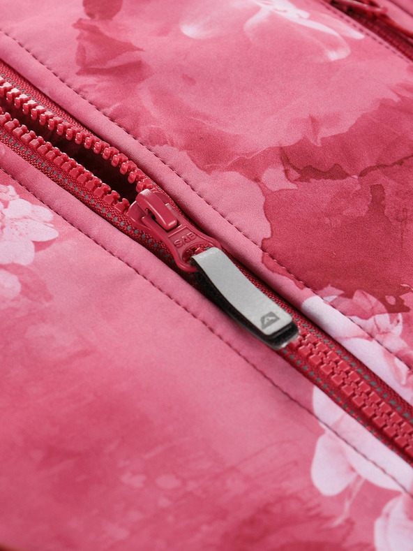 ALPINE PRO Rote gemusterte Kinder-Softshell-Jacke ALPINE PRO HOORO