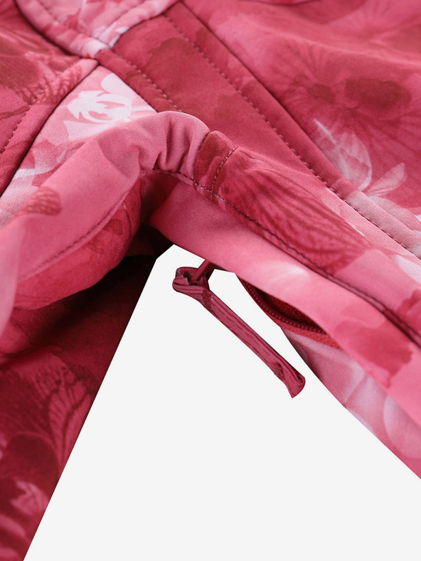 ALPINE PRO Rote gemusterte Kinder-Softshell-Jacke ALPINE PRO HOORO