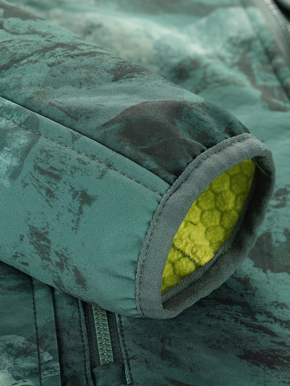 ALPINE PRO Grün gemusterte Kinder-Softshell-Jacke ALPINE PRO HOORO