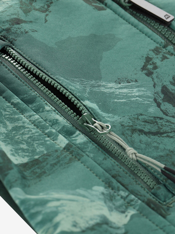 ALPINE PRO Grün gemusterte Kinder-Softshell-Jacke ALPINE PRO HOORO