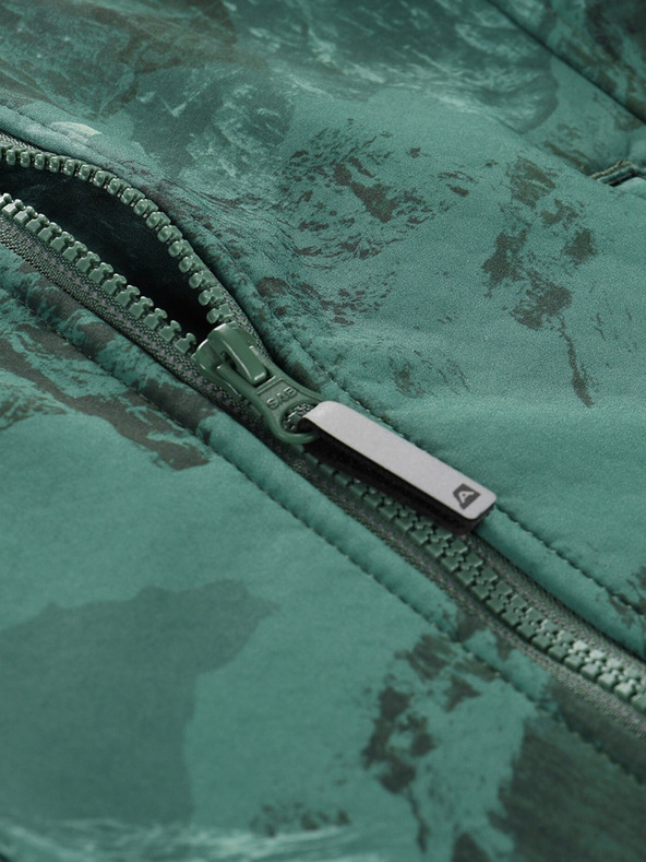 ALPINE PRO Grün gemusterte Kinder-Softshell-Jacke ALPINE PRO HOORO