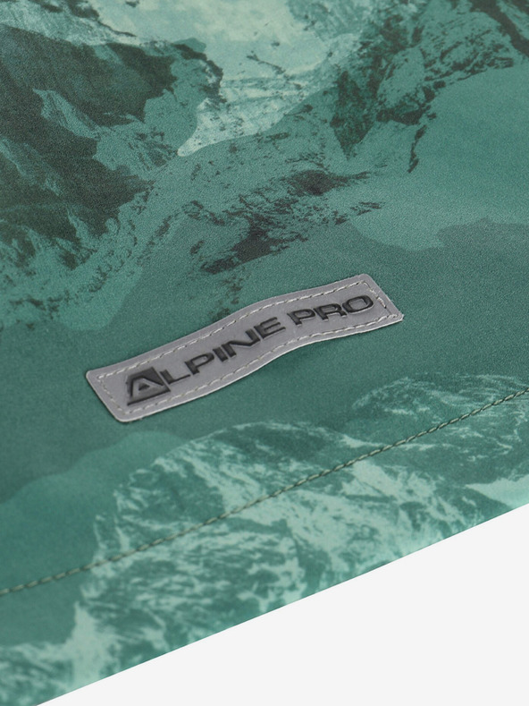 ALPINE PRO Grün gemusterte Kinder-Softshell-Jacke ALPINE PRO HOORO