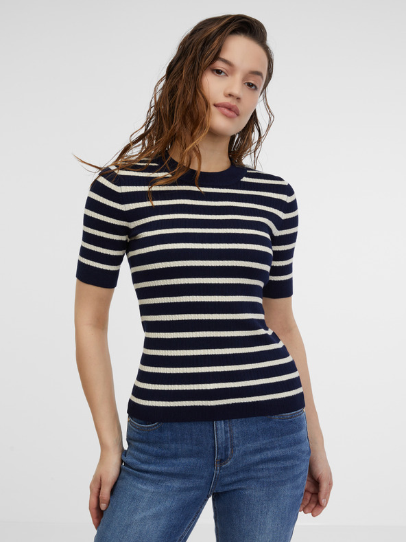 Orsay Dunkelblau gestreiftes Damen-Strick-Top ORSAY