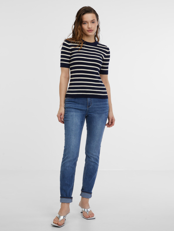Orsay Dunkelblau gestreiftes Damen-Strick-Top ORSAY