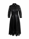 Orsay Schwarzes Damen-Kunstlederkleid ORSAY