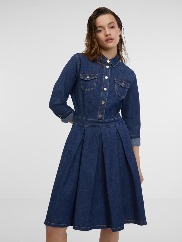 Orsay Dunkelblaues Damen-Denim-Kleid ORSAY