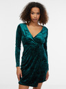 Orsay Dunkelgrünes Damen-Samtkleid ORSAY