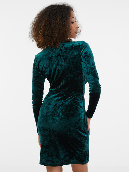 Orsay Dunkelgrünes Damen-Samtkleid ORSAY