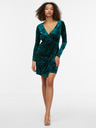 Orsay Dunkelgrünes Damen-Samtkleid ORSAY