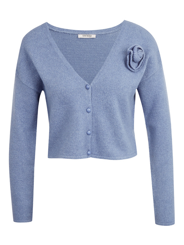 Orsay Blaue Damenstrickjacke mit Wollmischung ORSAY