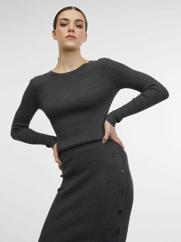 Orsay Grauer Damen-Pullover-Midirock ORSAY