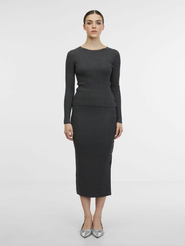 Orsay Grauer Damen-Pullover-Midirock ORSAY