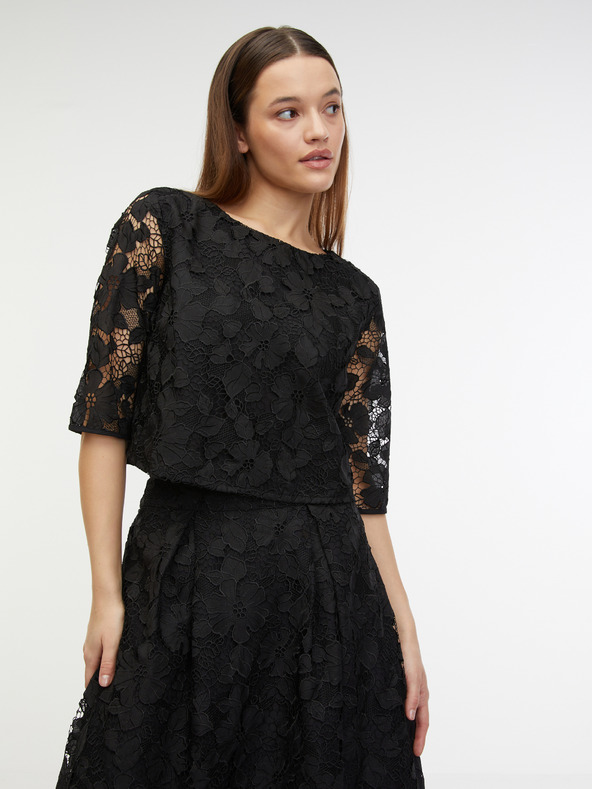 Orsay Schwarzer Damen-Spitzen-Midirock ORSAY