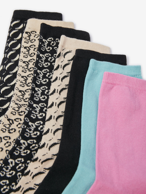 Orsay Set mit sieben Paar Damensocken in Beige und Schwarz ORSAY