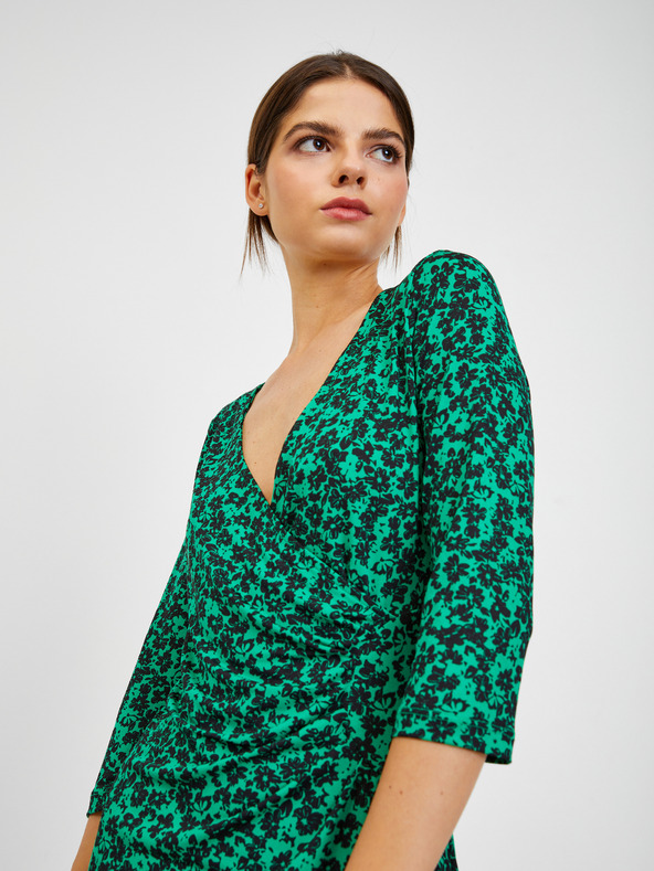 Orsay Schwarz-grünes Damen-Blumenkleid ORSAY