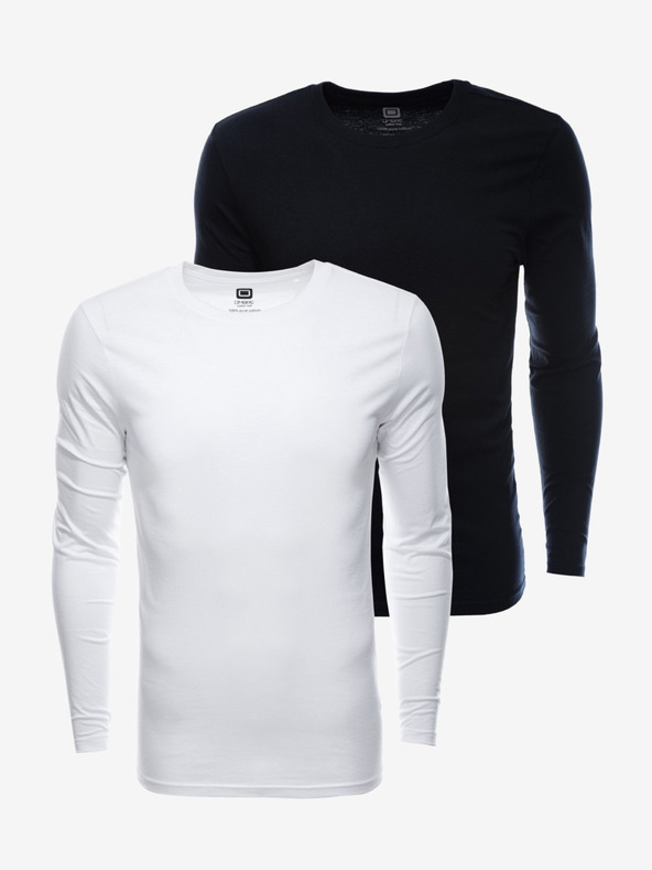 Ombre Clothing Zwei Basic-T-Shirts für Herren in Weiß und Schwarz von Ombre Clothing