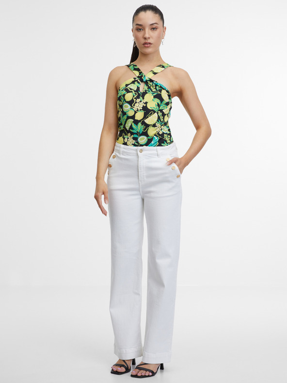 Orsay Schwarz-gelb gemustertes Damen-Tank-Top ORSAY