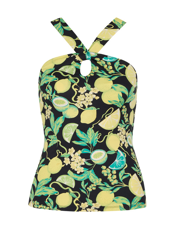 Orsay Schwarz-gelb gemustertes Damen-Tank-Top ORSAY