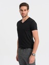 Ombre Clothing Schwarzes Herren-T-Shirt mit V-Ausschnitt Ombre Clothing