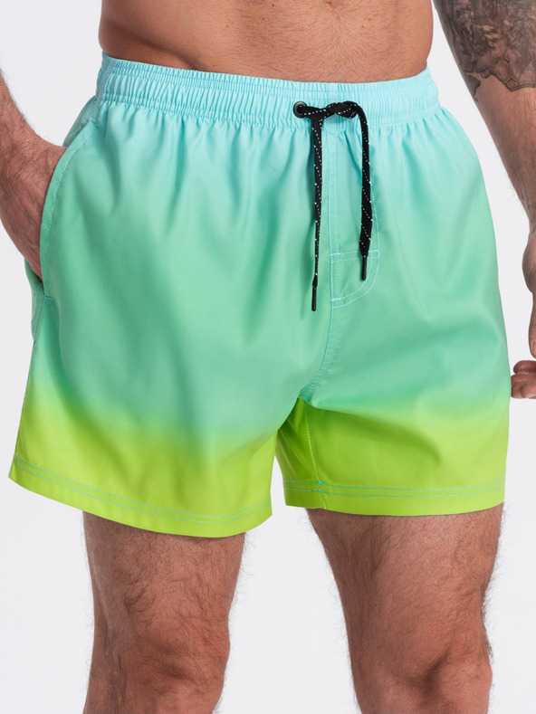 Ombre Clothing Türkisfarbene Herren-Badeshorts mit Ombre-Effekt Ombre Clothing V19 OM-SRBS-0125