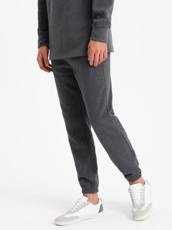 Ombre Clothing Dunkelgraues Herren Sweatshirt mit Polokragen + Hose Ombre Kleidung