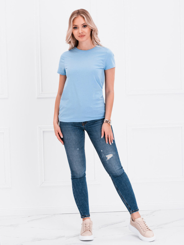 Edoti Hellblaues Damen Basic-T-Shirt Edoti