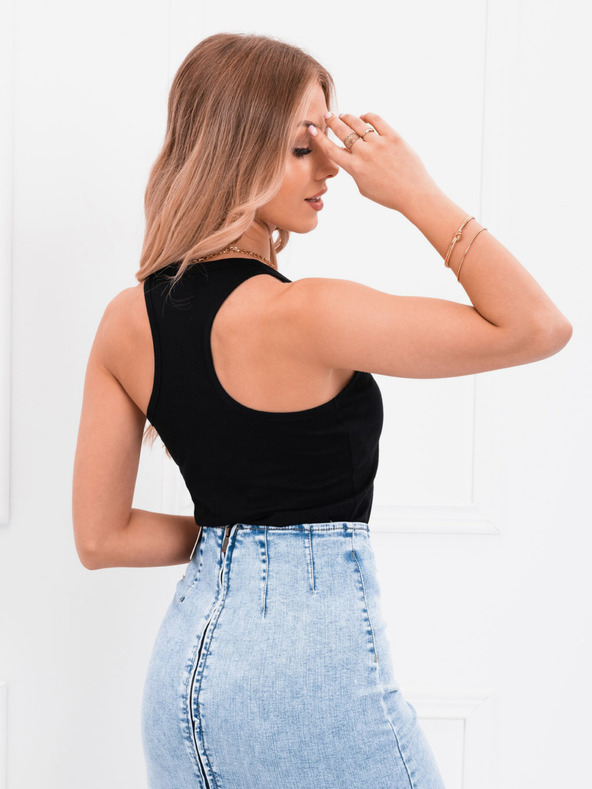 Edoti Schwarzes Damen-Basic-Tank-Top Edoti