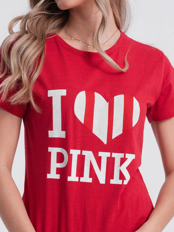 Edoti Roter gemusterter Damen-Schlafanzug Edoti