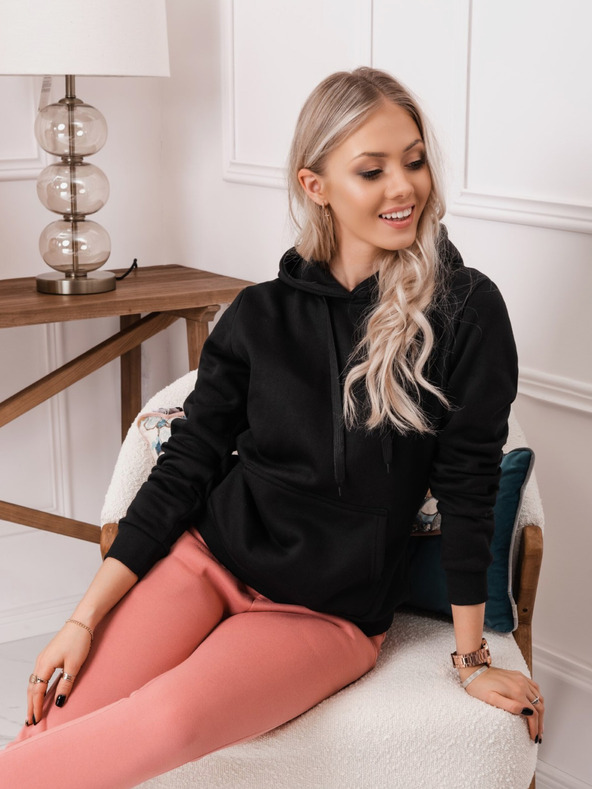 Edoti Schwarzer Damen-Kapuzenpullover Edoti