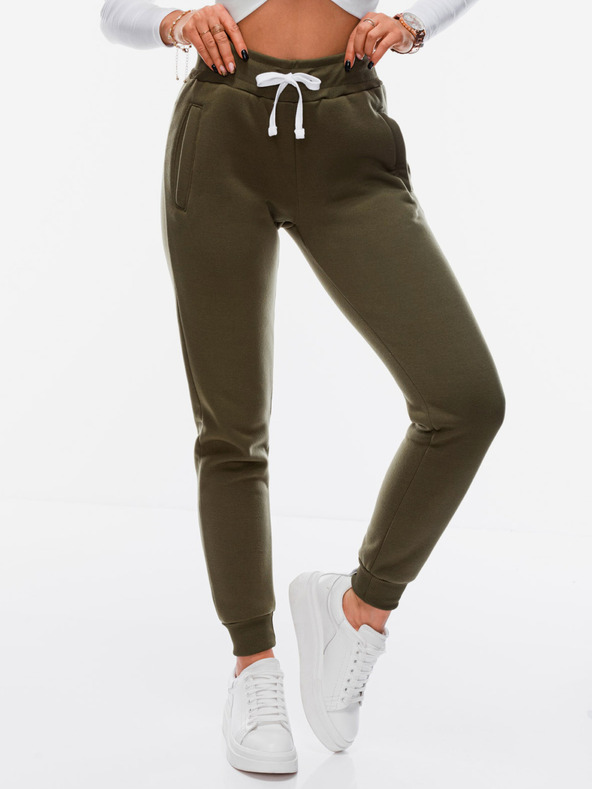 Edoti Khakifarbene Damen-Sweatpants Edoti