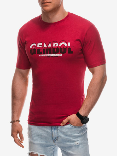 Edoti Rotes Herren-T-Shirt Edoti