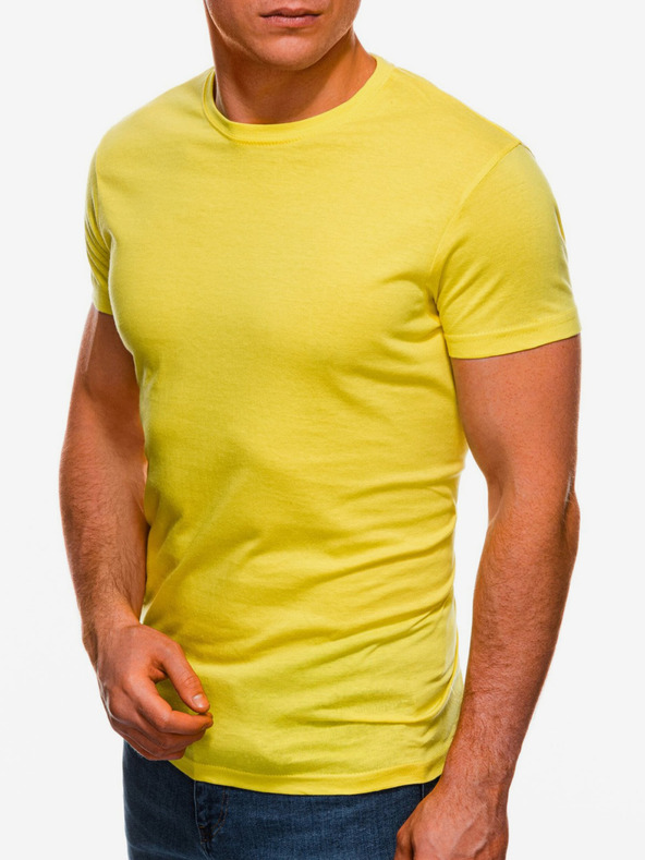 Edoti Gelbes Basic-T-Shirt für Herren Edoti