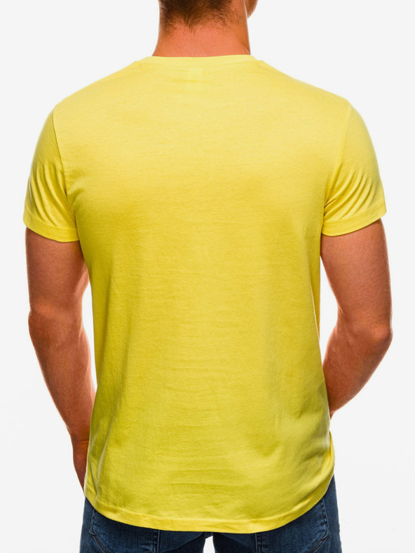 Edoti Gelbes Basic-T-Shirt für Herren Edoti