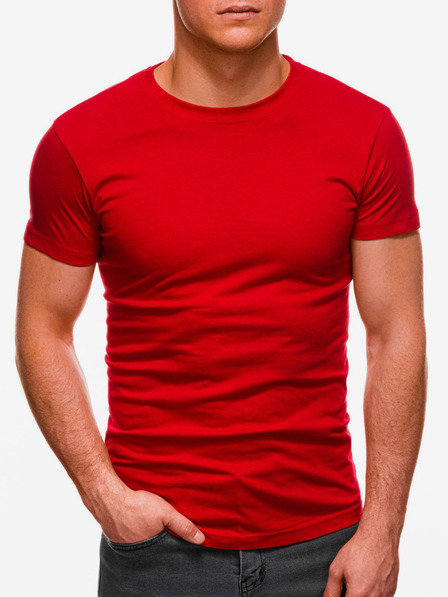 Edoti Rotes Herren Basic-T-Shirt Edoti