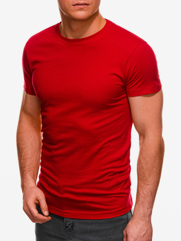 Edoti Rotes Herren Basic-T-Shirt Edoti