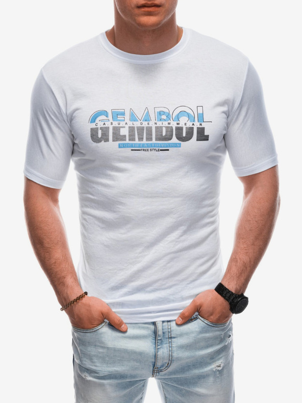 Edoti Weißes Herren-T-Shirt Edoti
