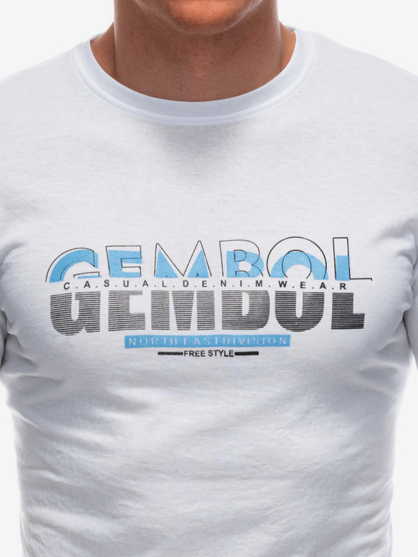 Edoti Weißes Herren-T-Shirt Edoti