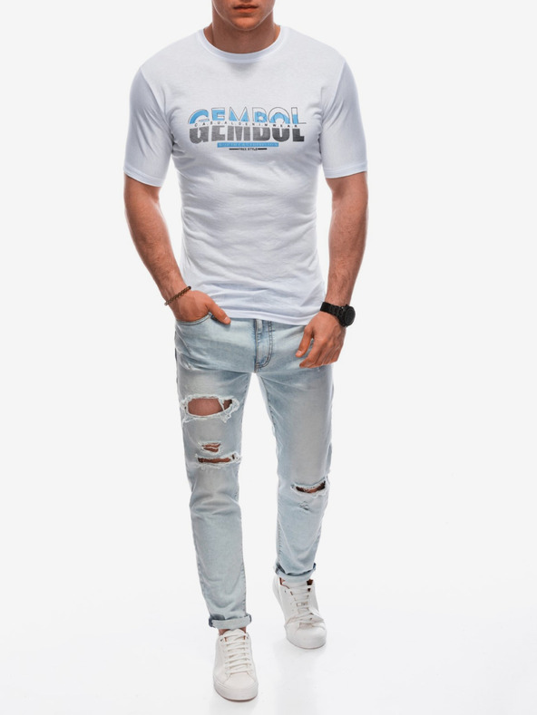 Edoti Weißes Herren-T-Shirt Edoti