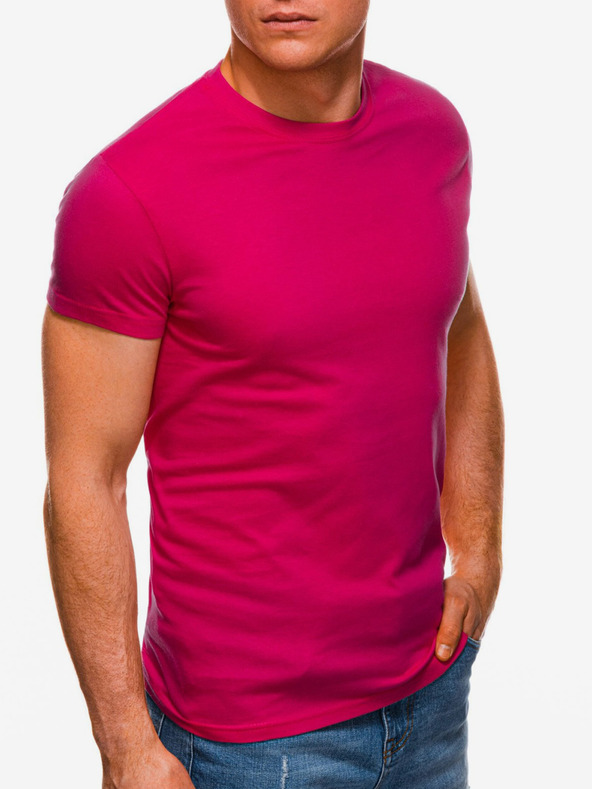Edoti Dunkelrosa Herren Basic T-Shirt Edoti