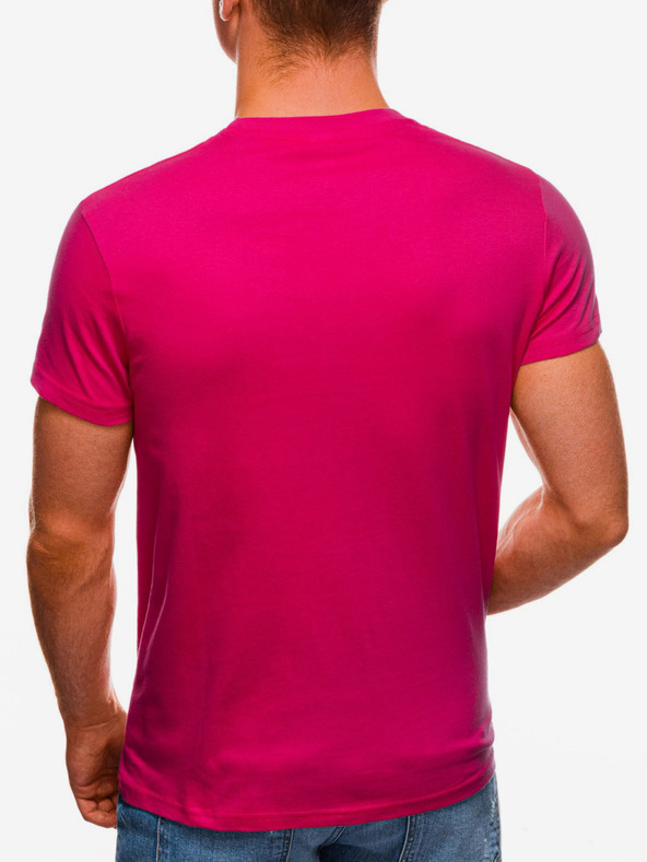 Edoti Dunkelrosa Herren Basic T-Shirt Edoti
