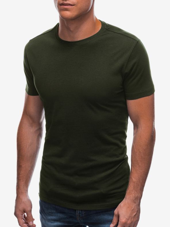 Edoti Dunkelgrünes Herren-Basic-T-Shirt Edoti