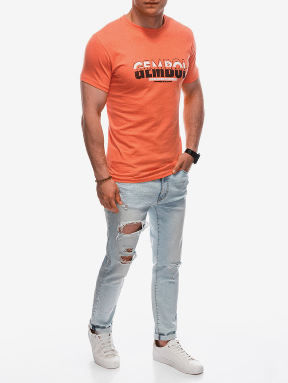 Edoti Orange Herren-T-Shirt Edoti