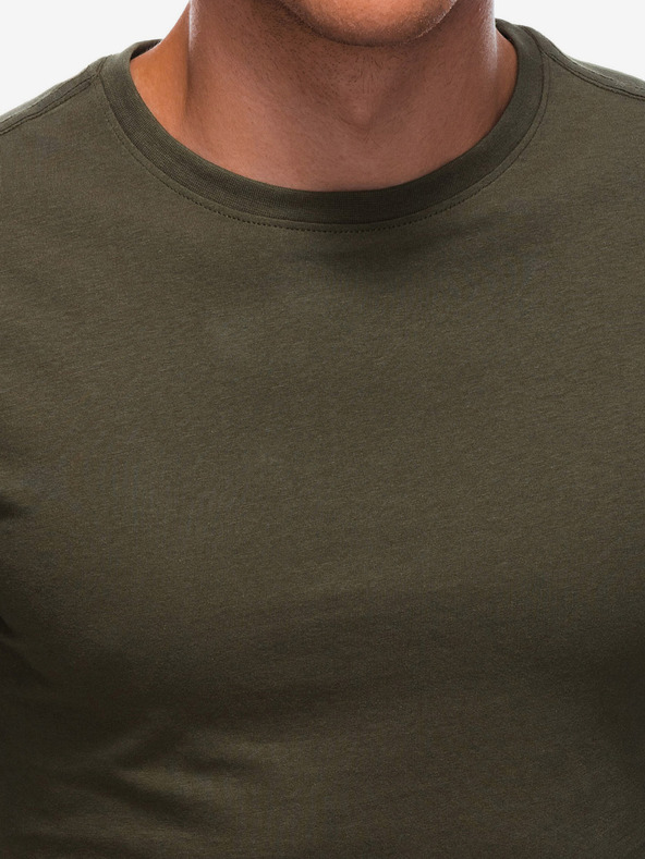 Edoti Khaki Herren Basic-T-Shirt Edoti