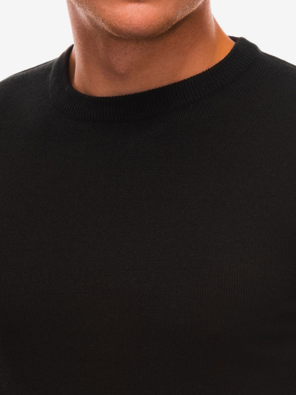 Edoti Schwarzer Herren-Basic-Pullover Edoti